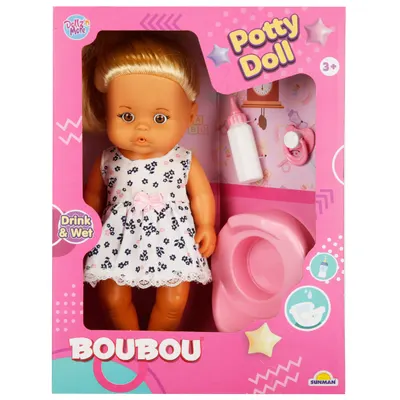 Papusa bebelus Boubou, Cu par blond, 30 cm