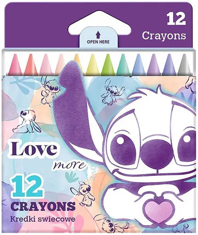 Creioane colorateColorino Disney - Stitch Pastel, 12 culori