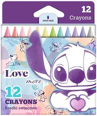 Creioane colorateColorino Disney - Stitch Pastel, 12 culori