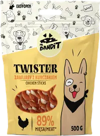 Recompense pentru caini Mr. Bandit TWISTER, pui, 500g