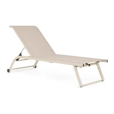 Șezlong de grădină în culoare naturală din metal Taylor – Bizzotto