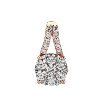 Pandantiv din aur alb-roz cu diamante de 0.75ct