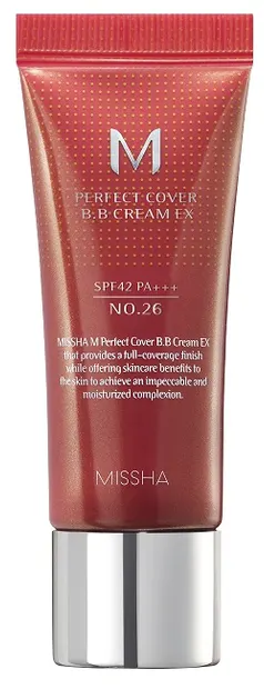 Missha BB cremă de față , №26 Natural caramel, SPF42, 20 ml