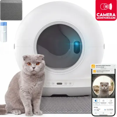 Litiera Automata iHunt Smart Cat Litter V7 Camera, Wi-Fi, Senzori, Camera video, Aplicatie Smart