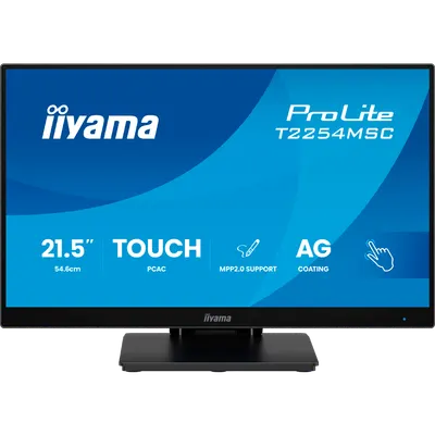 Iiyama ProLite T2254MSC-B2AG - LED monitor 22 inch 21.5 inch viewable touchscreen 1920 x 1080 Full HD 1080p 100 Hz IPS 300 cd m2