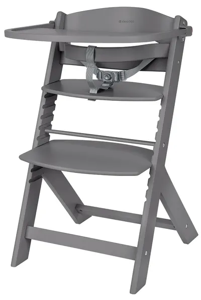 Scaun de masă din lemn KikkaBoo - Nordy, Dark Grey