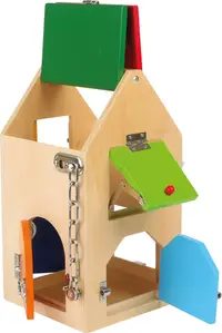 Jucărie din lemn Small Foot - Casa cu încuietori
