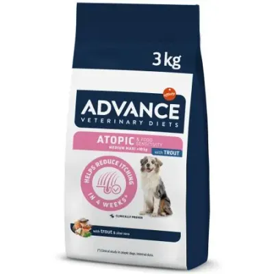 Hrana dietetica pentru caini Advance Veterinary Diets Atopic Derma Care cu pastrav 3 kg