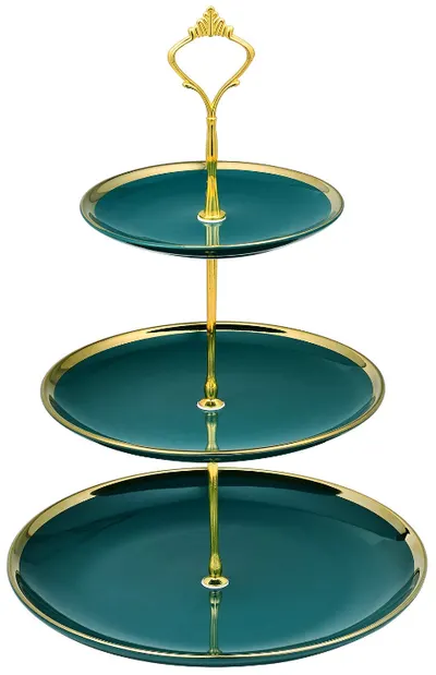 Platou Prajituri Supraetajat 3 Niveluri Verde (plastic)
