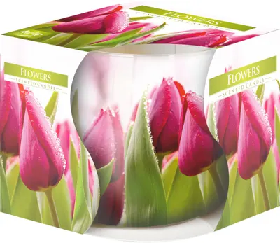 Lumânare parfumată Bispol Aura - Flori, 100 g