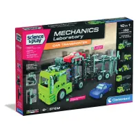 Kit de constructie, Clementoni, Science & Play, Camion cu remorca si masinute, 190 piese