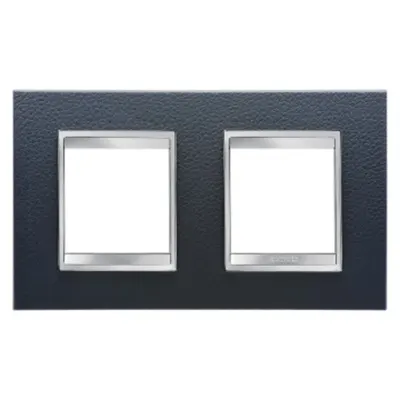 Placa ornament CProiector HORUS LUX international - IN TECHNOPOLYMER LEATHER FINISHING - 2+2 modul HORIZONTAL - BLACK - CProiector HORUS