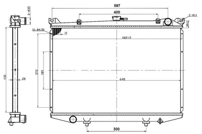 Radiator apa racire motor FORD MAVERICK; NISSAN PICK UP, TERRANO I 2.4 2.5D 2.7D intre 1986-1998