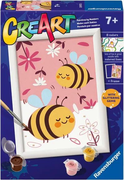 Kit de vopsea după număr Ravensburger CreArt - Albine fericite