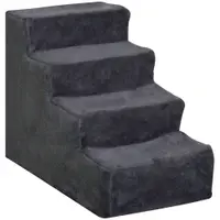 PawHut Scăriță pentru Câini Portabilă cu 4 Trepte, Scară pentru Animale Domestice, 60x35x44 cm, Gri Închis | Aosom Romania