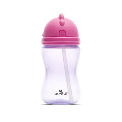 Cana sport cu pai moale si flexibil, capac de protectie rotativ, 300 ml, Pink Purple