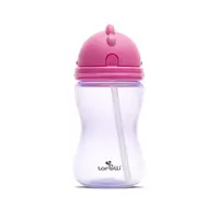 Cana sport cu pai moale si flexibil, capac de protectie rotativ, 300 ml, Pink Purple
