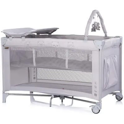 Patut pentru copii Chipolino Luna Platinum pliabil, cu saltea de infasat