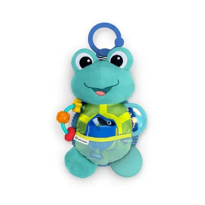 Jucarie senzoriala pentru agatat, Baby Einstein, 0 luni+, Atasabila la carucior, scaune auto, covorase de joaca sau patuturi, Albastru