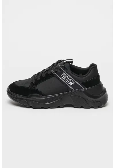 Pantofi sport cu garnituri de piele intoarsa - Negru