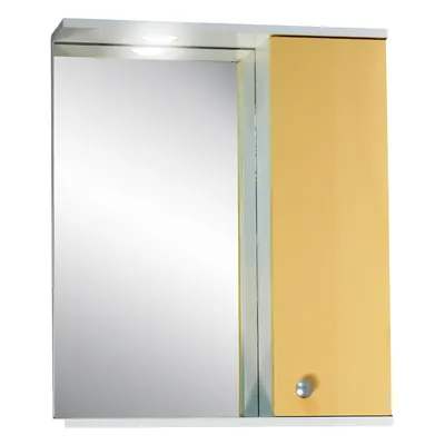 Oglinda baie cu dulap polita si decupaj pentru spot Selena 55x67 cm crem