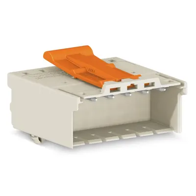 1-conductor male connector; Snap-in mounting feet; 2.5 mm²; Pin spacing 5 mm; 2-pole; 2,50 mm²; light gray