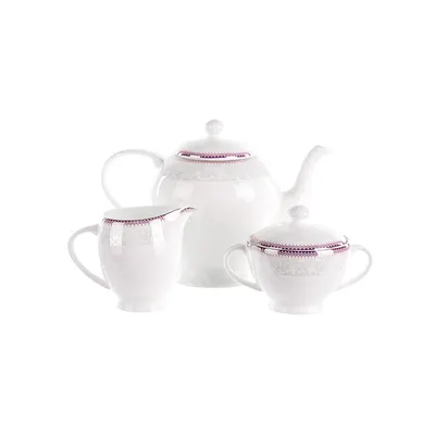 Set ceai 3 piese ROYAL PINK, portelan englezesc