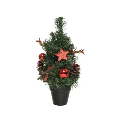 Brad artificial - Glitter Bauble, Stars, Cinnamon - Indoor - Red