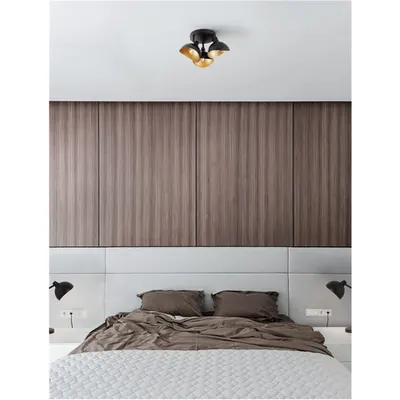 Plafoniera GETI Mat Negru & Auriu Metal LED E14 3x5 Wat 230Volt IP20 Fara bec