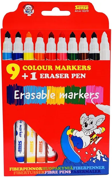 Set de markere de șters Sense - 9+1