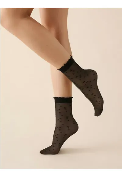 Sosete lycra negre cu inimioare 710 Lovie 20 den - Negru