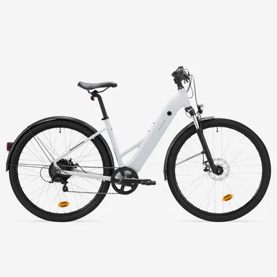 Bicicletă polivalentă electrică Cadru jos E-actv 100 Gri perlat
