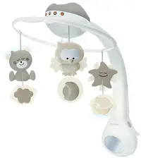 Carusel muzical Infantino 3 în 1 cu proiector - Ecru
