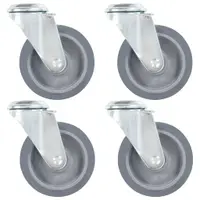 Gossi roti pivotante cu gaura pentru surub, 4 buc., 100 mm