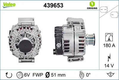 Alternator (14v, 180a) Potrivit Mercedes C T-Model (s204), C (w204), Cls (c218), Cls Shooting Brake (x218), E (a207), E (c207), E T-Model (s212), E (w212), Gle (w166), Glk (x204) 1.8-3.0d 09.03