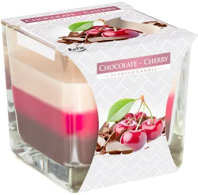 Lumânare parfumată Bispol Aura - Ciocolată - Cireșe, 170 g