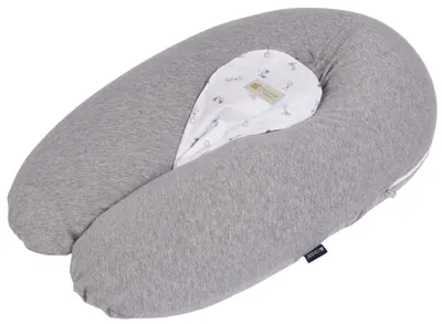 Pernă 3 în 1 pentru sarcină și alăptare Candide - Multirelax, Iepurași, gri