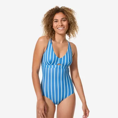 Costum de baie întreg cu dungi surf Agatha Capri Albastru și alb Damă