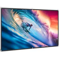HOMCOM Ecran Proiector 100 Inch 4K/8K HD Format 16:9, Reglabil Manual, Lavabil, Unghi Vizualizare 160°, pentru Acasă, Cinema, Birou, Alb | Aosom Romania