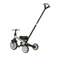 Tricicleta pentru copii Qplay Stager Argintiu evolutiva, pliabila, scaun reglabil, roti Eva, suport pentru picioare, maner parental reglabil