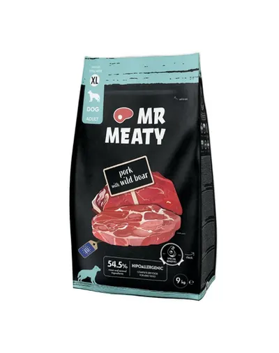 Hrană uscată câini talie mare porc și mistreț XL MR MEATY 9 kg