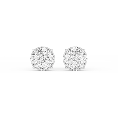 Cercei din aur alb cu diamante de 0.65ct
