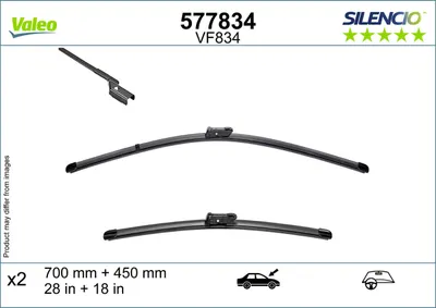 Lama stergator fata (2buc) Silencio 700 450mm potrivit AUDI Q4 E-TRON; CUPRA TAVASCAN; NISSAN X-TRAIL III; SKODA ELROQ, ENYAQ IV; VW ID.4, ID.5 05.20