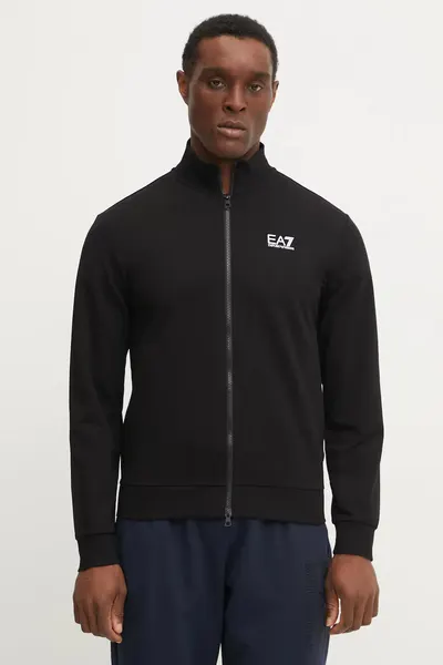 EA7 Emporio Armani hanorac cu fermoar pentru bărbați cu bumbac