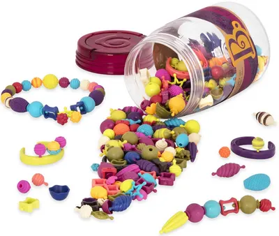 Set creativ Battat - Margele colorate Pop Art, 275 de bucati