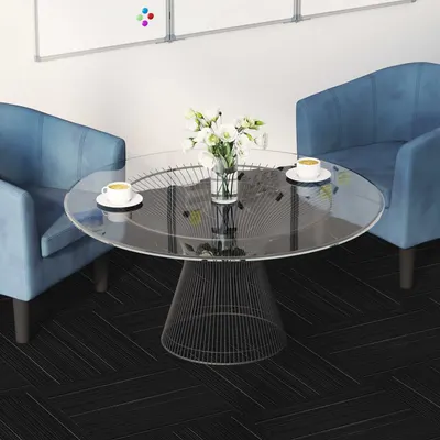vidaXL Placă de carpetă Striped Gri Închis 50 x 50 cm 4 buc.