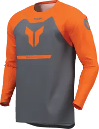 Tricou atv cross Thor Ridemode Menace, culoare gri portocaliu, marime 3XL