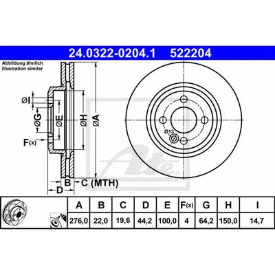 Disc frana ATE 24.0322-0204.1
