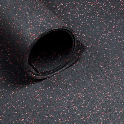 Pardoseală sportivă - Rolă de 12,5 m² - Grosime 6 mm - Negru / Roșu