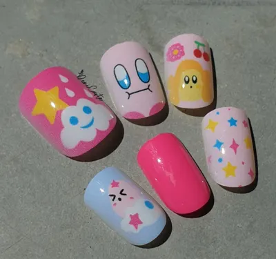 Set 24 Unghii False Press On - Cute Clouds & Stars CM59